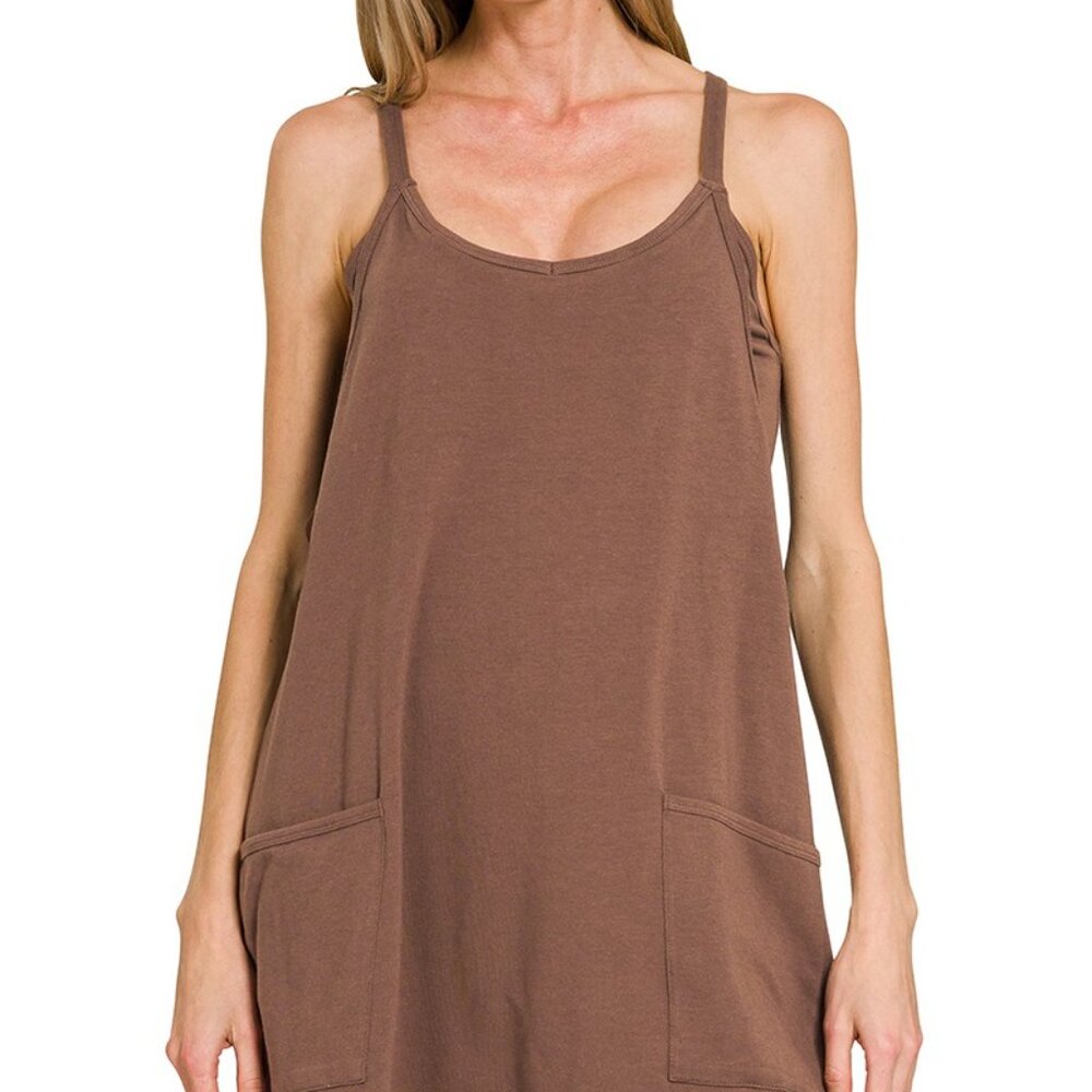 Zenana Cami Mini Dress with Built-in Romper Liner